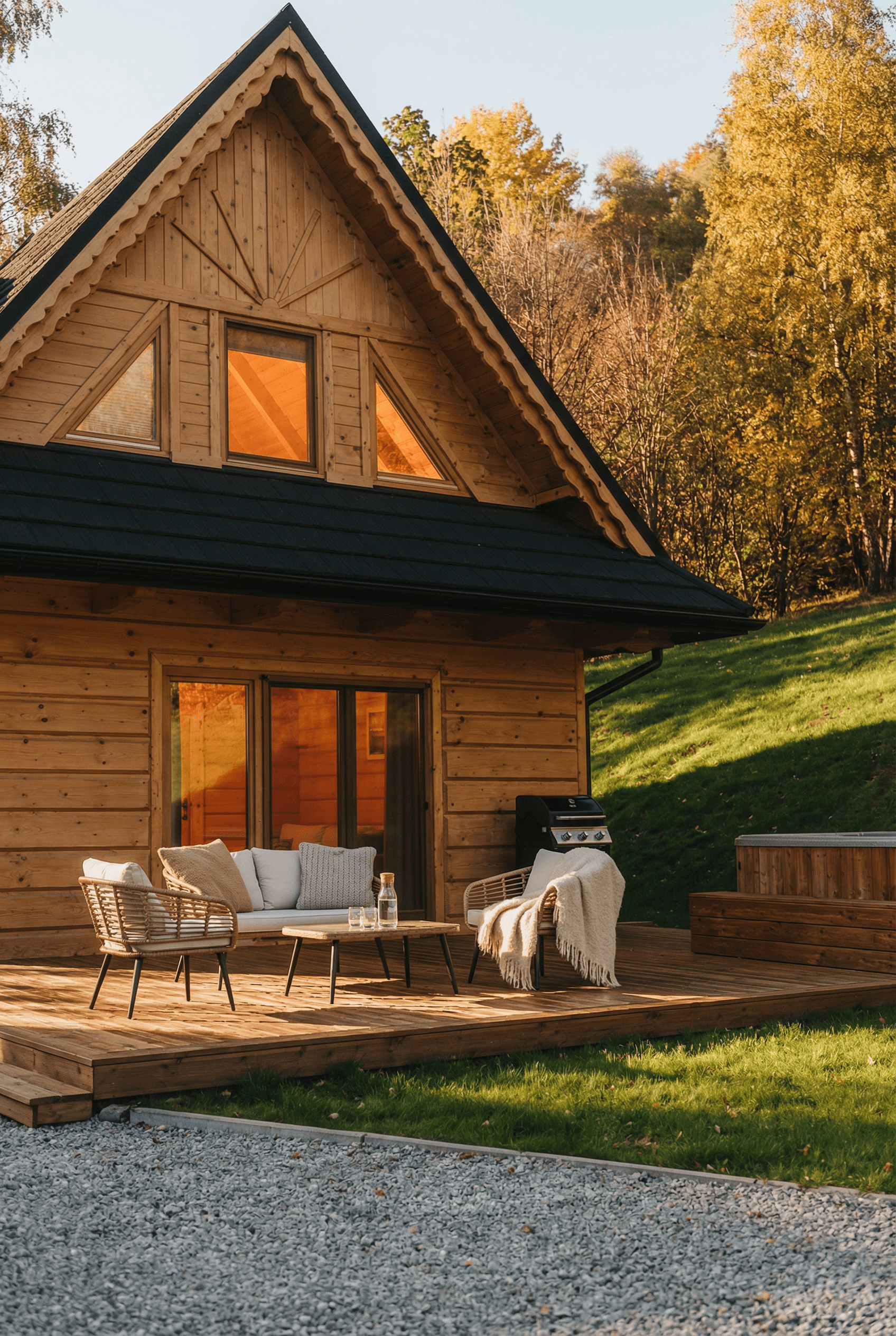 Drewniany domek w środku lasu w Ochotnicy Dolnej